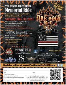 LACoFD CHAPTER OF THE FIRE HOGS PROUDLY PRESENTS THE 7TH ANNUAL  FALLEN HEROES POKER RUN ON MAY 20, 2023 @ FIRE STATION 126 | Santa Clarita | California | United States